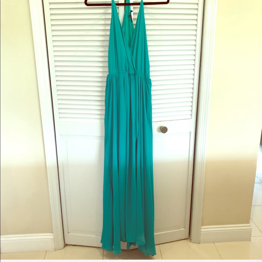 Turquoise flowy maxi dress